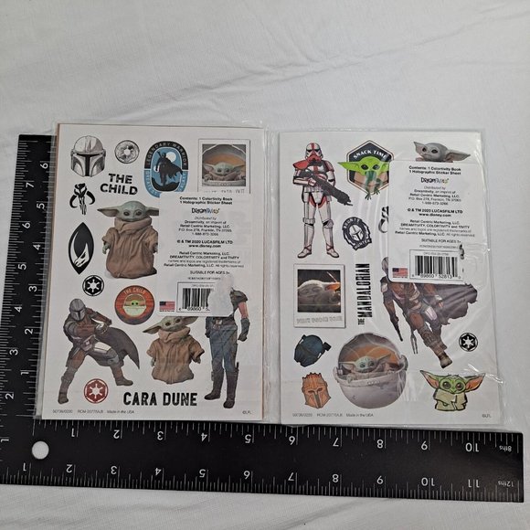 Star Wars Baby Yoda Coloring Book Holographic Sticker Set 2 pack - Picture 7 of 16